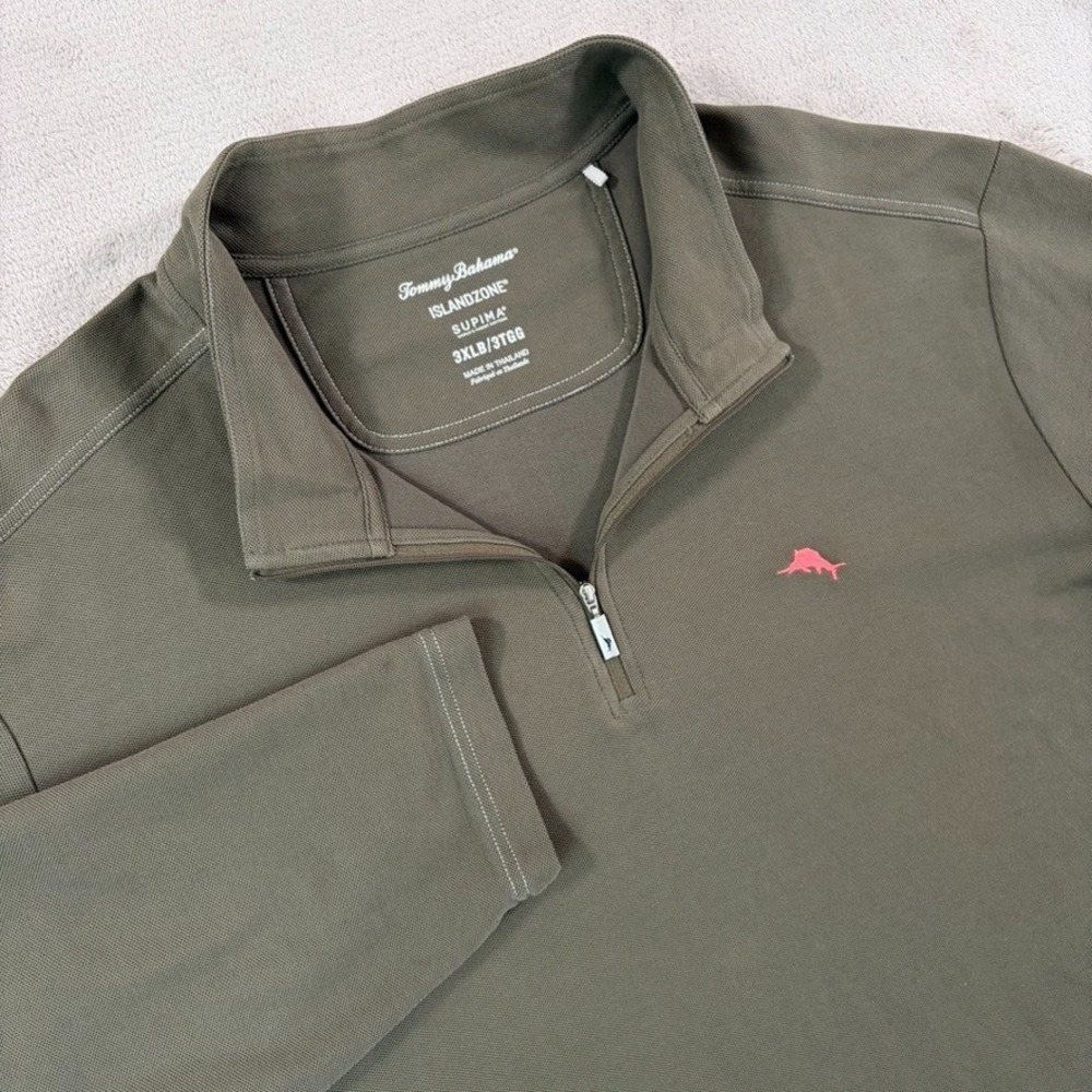 Tommy Bahama Emfielder IslandZone Half Zip Pullover in Green Men 3XLB Big Marlin